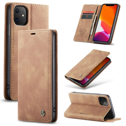 CaseMe-013 Multifunctional Horizontal Flip Leather Case with Card Slot & Holder & Wallet for iPhone 11(Brown) - iPhone 11 Cases by CaseMe | Online Shopping South Africa | PMC Jewellery | Buy Now Pay Later Mobicred