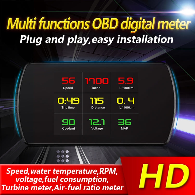 P12 Car HUD Head-up Display OBD2 Fault Code Elimination - Head Up Display System by PMC TechLife | Online Shopping South Africa | PMC TechLife | Buy Now Pay Later Mobicred