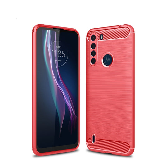 For Motorola One Fusion Brushed Texture Carbon Fiber TPU Case(Red) - Motorola Cases by PMC Jewellery | Online Shopping South Africa | PMC Jewellery | Buy Now Pay Later Mobicred