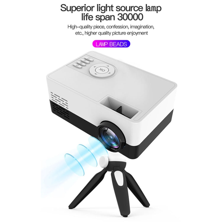 J15 1920 x 1080P HD Household Mini LED Projector with Tripod Mount Support AV / HDMI x 1 / USB x1 / TF x 1, Plug Type:EU Plug(Blue White) - Mini Projector by PMC Jewellery | Online Shopping South Africa | PMC Jewellery | Buy Now Pay Later Mobicred