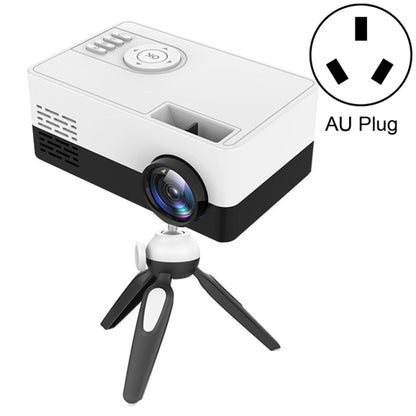 J15 1920 x 1080P HD Household Mini LED Projector with Tripod Mount Support AV / HDMI x 1 / USB x1 / TF x 1, Plug Type:AU Plug(Black White) - Mini Projector by PMC Jewellery | Online Shopping South Africa | PMC Jewellery | Buy Now Pay Later Mobicred