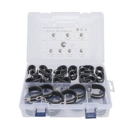 45 PCS Car Rubber Cushion Pipe Clamps 304 Stainless Steel Clamps - Booster Cable & Clip by PMC Jewellery | Online Shopping South Africa | PMC Jewellery | Buy Now Pay Later Mobicred