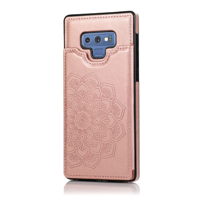 For Samsung Galaxy Note9 Double Buckle Mandala Pattern PU+TPU Protective Case with Card Slots & Holder & Photo Frame(Rose Gold) - Galaxy Phone Cases by PMC Jewellery | Online Shopping South Africa | PMC Jewellery