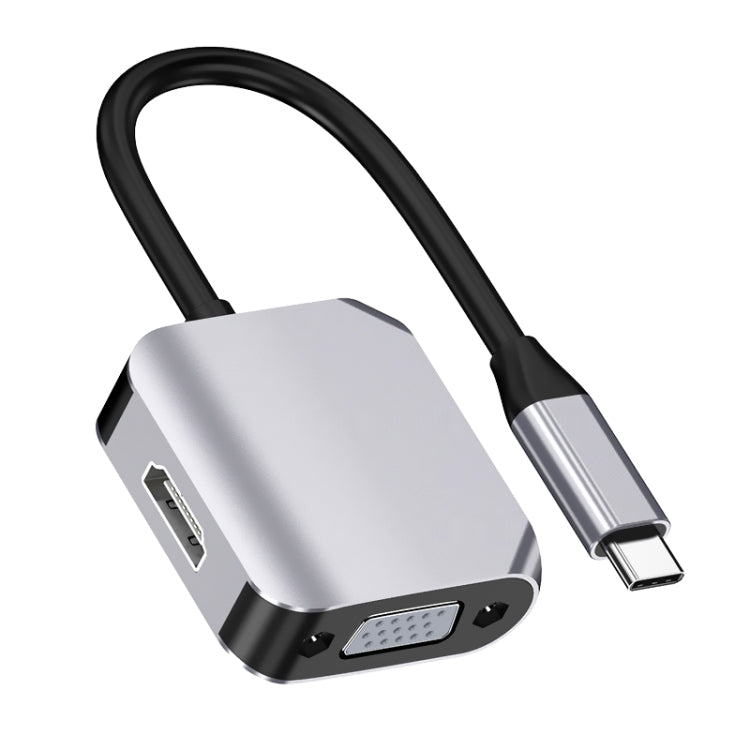 HW-6002 2 In 1 Type-C / USB-C to HDMI + VGA Adapter Converter(Grey) - USB HUB by PMC Jewellery | Online Shopping South Africa | PMC Jewellery | Buy Now Pay Later Mobicred