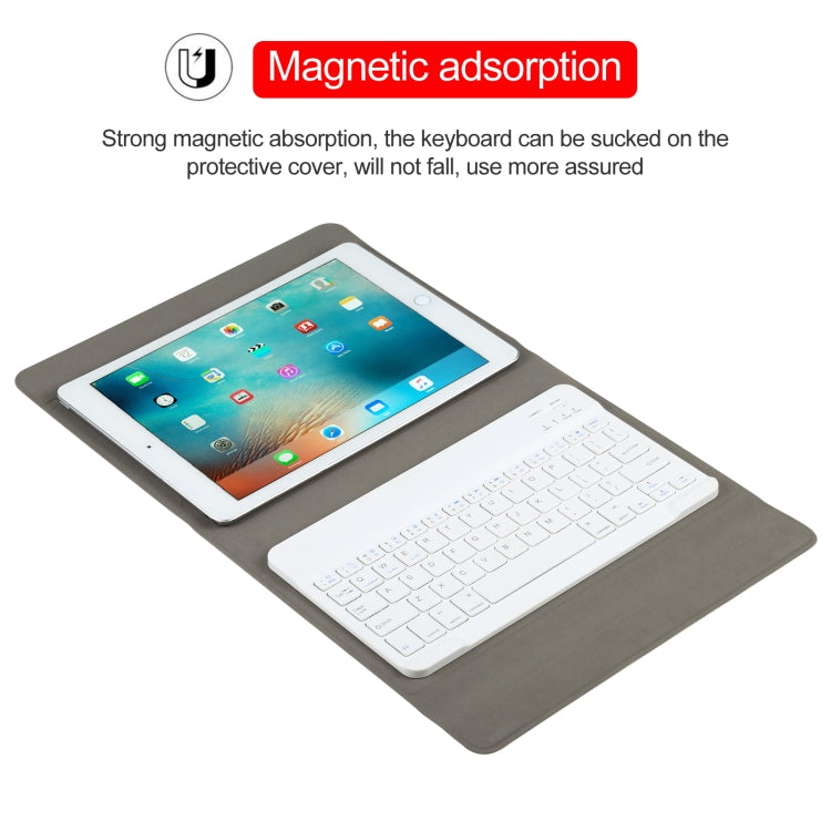 Universal Detachable Bluetooth Keyboard + Leather Tablet Case without Touchpad for iPad 9-10 inch, Specification:White Keyboard(Black) - Universal by PMC Jewellery | Online Shopping South Africa | PMC Jewellery