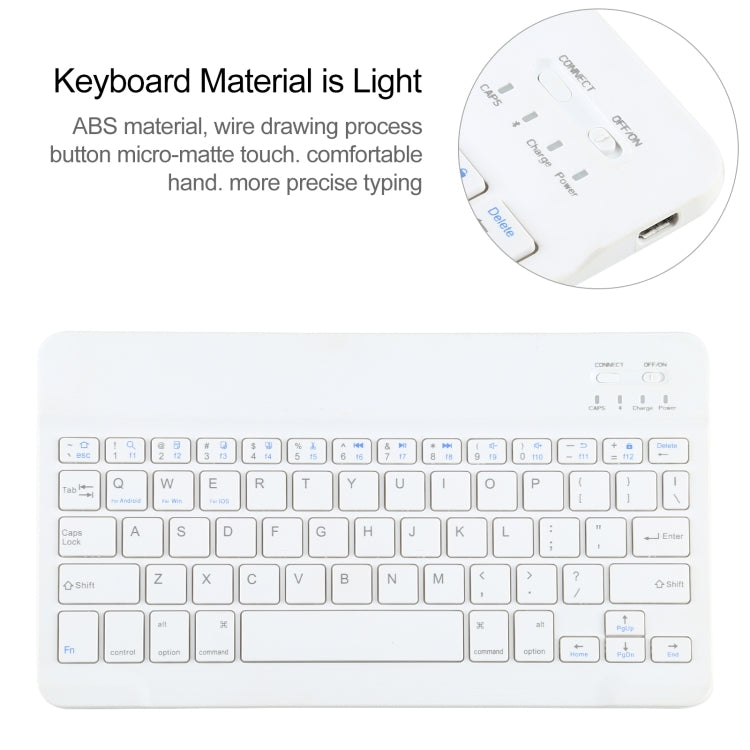 Universal Detachable Bluetooth Keyboard + Leather Tablet Case without Touchpad for iPad 9-10 inch, Specification:White Keyboard(Gold) - Universal by PMC Jewellery | Online Shopping South Africa | PMC Jewellery