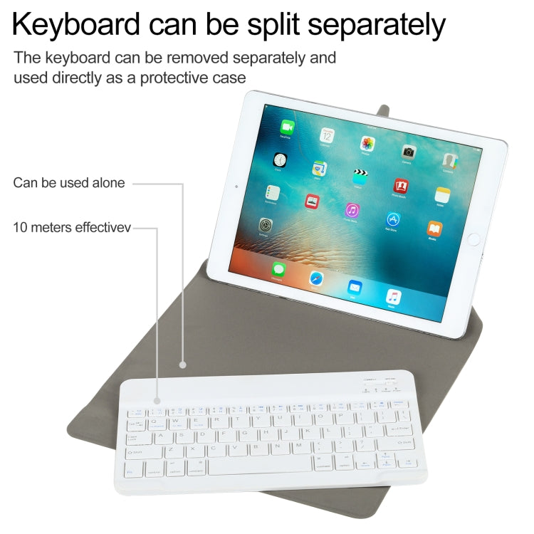 Universal Detachable Bluetooth Keyboard + Leather Tablet Case without Touchpad for iPad 9-10 inch, Specification:White Keyboard(Gold) - Universal by PMC Jewellery | Online Shopping South Africa | PMC Jewellery