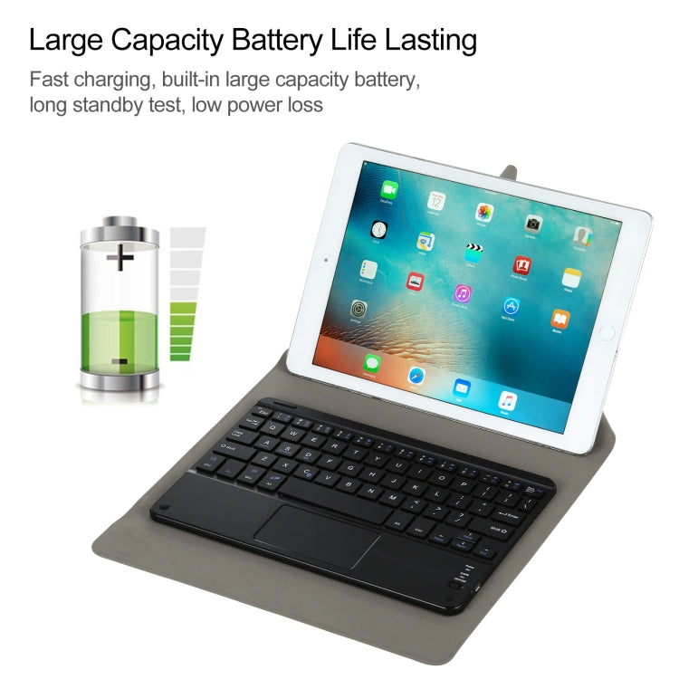 Universal Detachable Bluetooth Keyboard + Leather Tablet Case with Touchpad for iPad 9-10 inch, Specification:Black Keyboard(Black) - Universal by PMC Jewellery | Online Shopping South Africa | PMC Jewellery