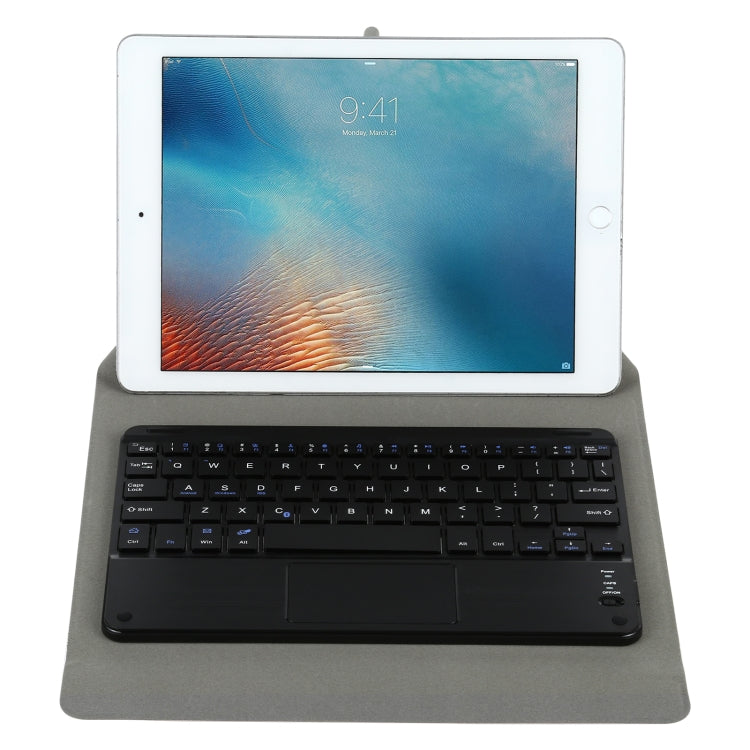 Universal Detachable Bluetooth Keyboard + Leather Tablet Case with Touchpad for iPad 9-10 inch, Specification:Black Keyboard(Blue) - Universal by PMC Jewellery | Online Shopping South Africa | PMC Jewellery