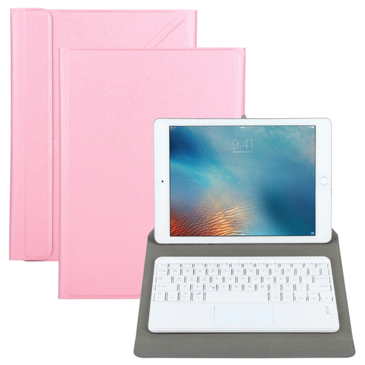 Universal Detachable Bluetooth Keyboard + Leather Tablet Case with Touchpad for iPad 9-10 inch, Specification:White Keyboard(Pink) - Universal by PMC Jewellery | Online Shopping South Africa | PMC Jewellery