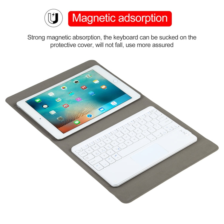 Universal Detachable Bluetooth Keyboard + Leather Tablet Case with Touchpad for iPad 9-10 inch, Specification:White Keyboard(Gold) - Universal by PMC Jewellery | Online Shopping South Africa | PMC Jewellery