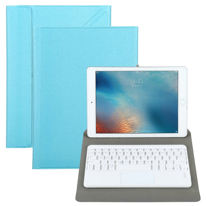 Universal Detachable Bluetooth Keyboard + Leather Tablet Case with Touchpad for iPad 9-10 inch, Specification:White Keyboard(Blue) - Universal by PMC Jewellery | Online Shopping South Africa | PMC Jewellery