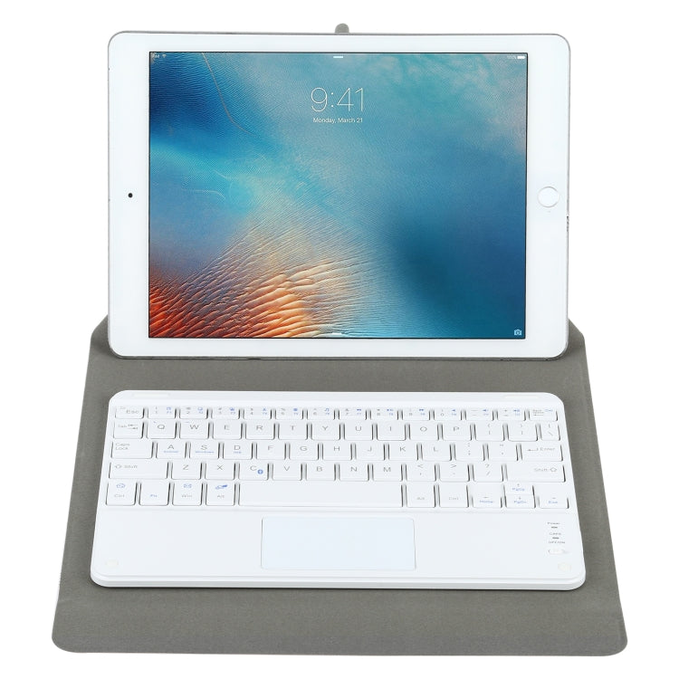 Universal Detachable Bluetooth Keyboard + Leather Tablet Case with Touchpad for iPad 9-10 inch, Specification:White Keyboard(Blue) - Universal by PMC Jewellery | Online Shopping South Africa | PMC Jewellery