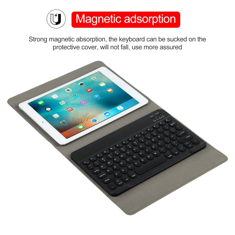 Universal Round Keys Detachable Bluetooth Keyboard + Leather Tablet Case without Touchpad for iPad 9-10 inch, Specification:Black Keyboard(Black) - Universal by PMC Jewellery | Online Shopping South Africa | PMC Jewellery