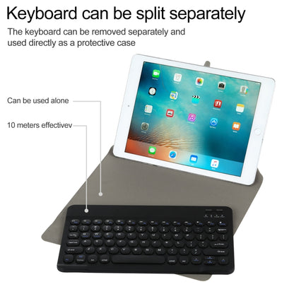 Universal Round Keys Detachable Bluetooth Keyboard + Leather Tablet Case without Touchpad for iPad 9-10 inch, Specification:Black Keyboard(Black) - Universal by PMC Jewellery | Online Shopping South Africa | PMC Jewellery