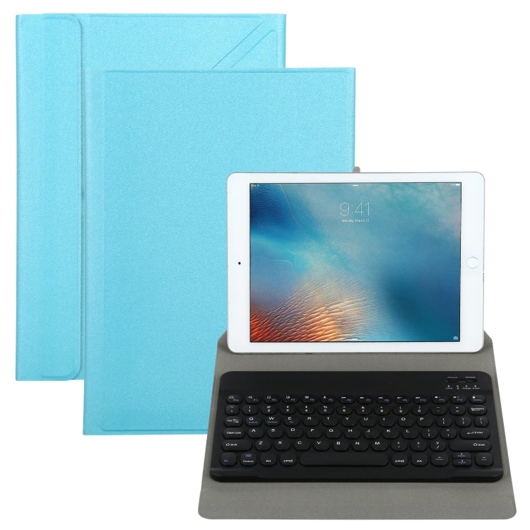 Universal Round Keys Detachable Bluetooth Keyboard + Leather Tablet Case without Touchpad for iPad 9-10 inch, Specification:Black Keyboard(Blue) - Universal by PMC Jewellery | Online Shopping South Africa | PMC Jewellery