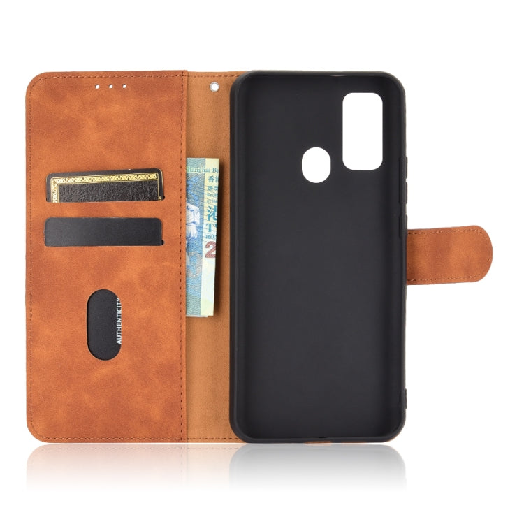 For DOOGEE N30 Solid Color Skin Feel Magnetic Buckle Horizontal Flip Calf Texture PU Leather Case with Holder & Card Slots & Wallet(Brown) - More Brand by PMC Jewellery | Online Shopping South Africa | PMC Jewellery | Buy Now Pay Later Mobicred