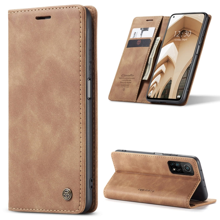 For Xiaomi Mi 10T 5G / 10T Pro 5G CaseMe-013 Multifunctional Retro Frosted Horizontal Flip Leather Case with Card Slot & Holder & Wallet(Brown) - Xiaomi Cases by CaseMe | Online Shopping South Africa | PMC Jewellery | Buy Now Pay Later Mobicred