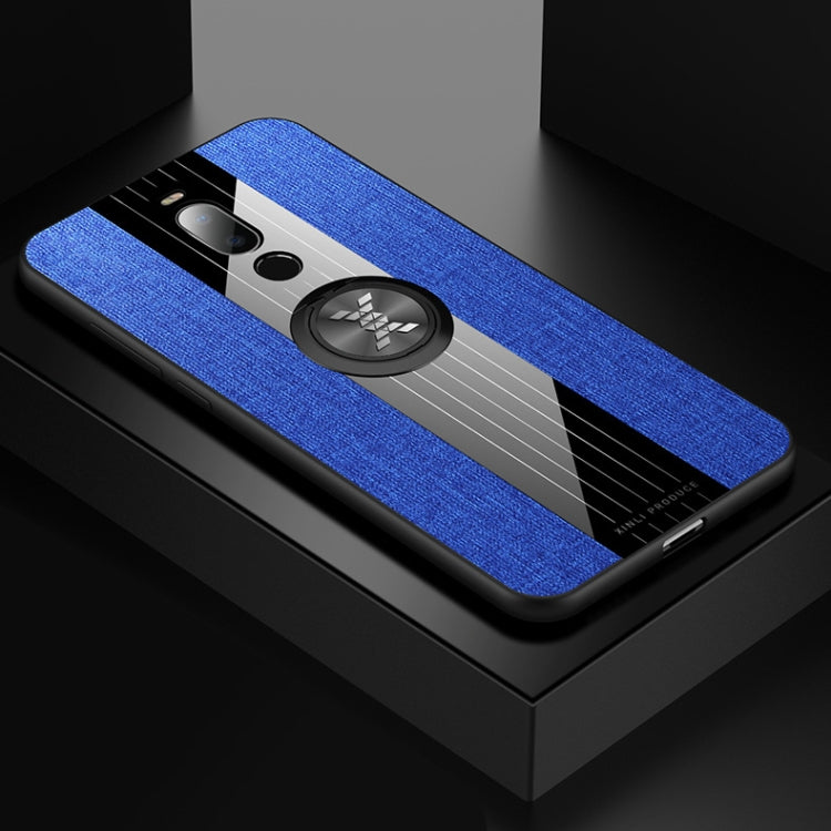 For Meizu Note 8 XINLI Stitching Cloth Texture Shockproof TPU Protective Case with Ring Holder(Blue) - Meizu by XINLI | Online Shopping South Africa | PMC Jewellery | Buy Now Pay Later Mobicred