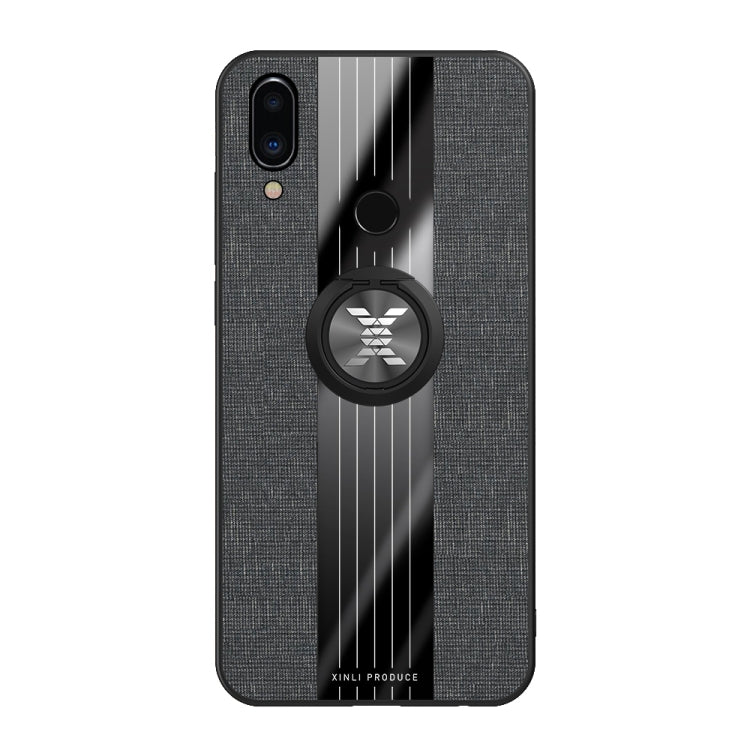 For Meizu Note 9 XINLI Stitching Cloth Texture Shockproof TPU Protective Case with Ring Holder(Black) - Meizu by XINLI | Online Shopping South Africa | PMC Jewellery | Buy Now Pay Later Mobicred