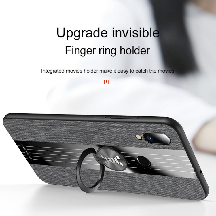 For Meizu Note 9 XINLI Stitching Cloth Texture Shockproof TPU Protective Case with Ring Holder(Black) - Meizu by XINLI | Online Shopping South Africa | PMC Jewellery | Buy Now Pay Later Mobicred