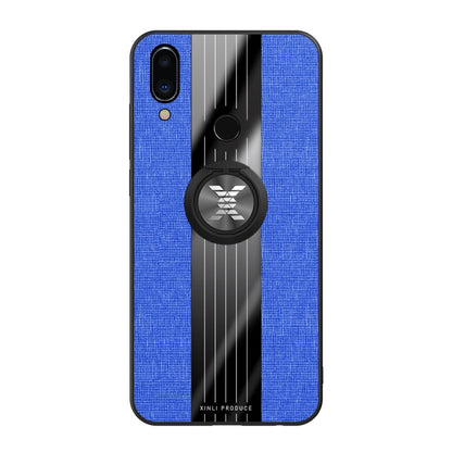 For Meizu Note 9 XINLI Stitching Cloth Texture Shockproof TPU Protective Case with Ring Holder(Blue) - Meizu by XINLI | Online Shopping South Africa | PMC Jewellery | Buy Now Pay Later Mobicred