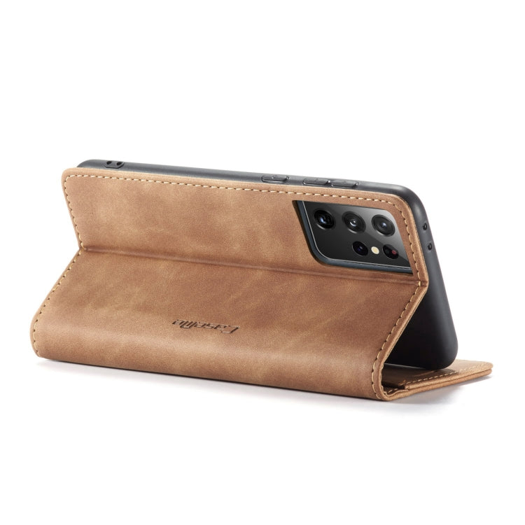 For Samsung Galaxy S21 Ultra 5G CaseMe 013 Multifunctional Horizontal Flip Leather Case with Holder & Card Slot & Wallet(Brown) - Galaxy S21 Ultra 5G Cases by CaseMe | Online Shopping South Africa | PMC Jewellery | Buy Now Pay Later Mobicred