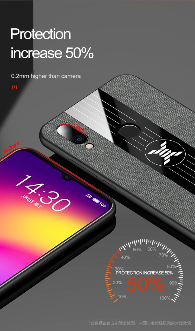 For Meizu Note 9 XINLI Stitching Cloth Texture Shockproof TPU Protective Case(Black) - Meizu by XINLI | Online Shopping South Africa | PMC Jewellery | Buy Now Pay Later Mobicred