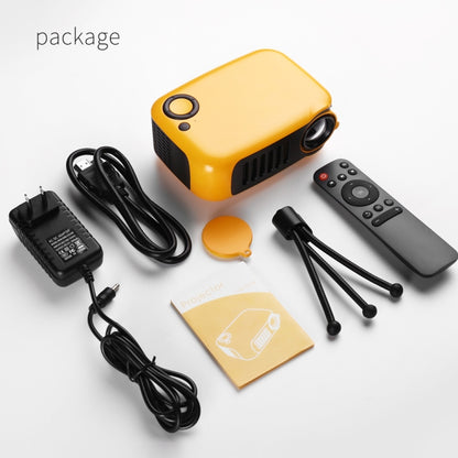 TRANSJEE A2000 320x240P 1000 ANSI Lumens Mini Home Theater HD Digital Projector, Plug Type: EU Plug(Yellow) - Mini Projector by PMC Jewellery | Online Shopping South Africa | PMC Jewellery | Buy Now Pay Later Mobicred