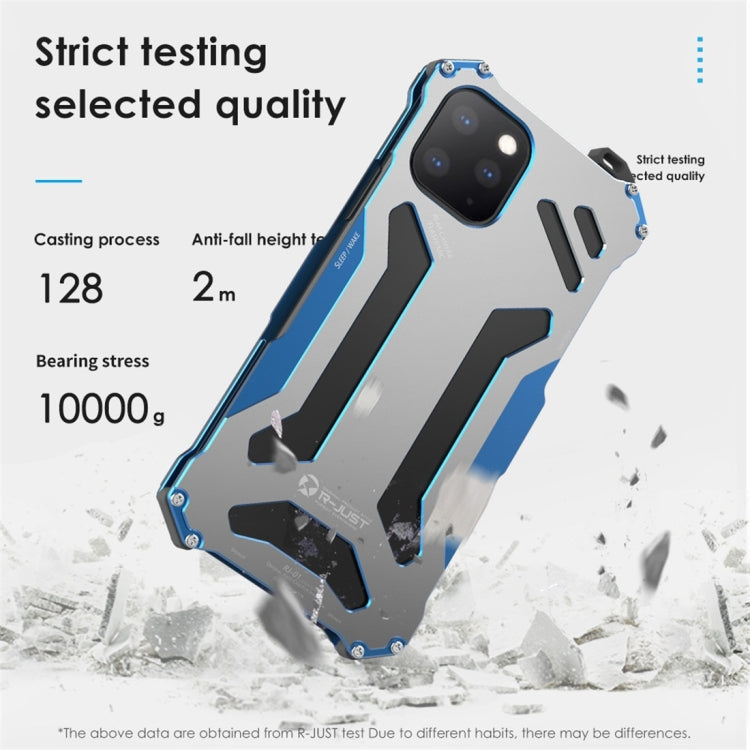 For iPhone 11 Pro R-JUST Shockproof Dustproof Armor Metal Protective Case(Blue) - iPhone 11 Pro Cases by R-JUST | Online Shopping South Africa | PMC Jewellery