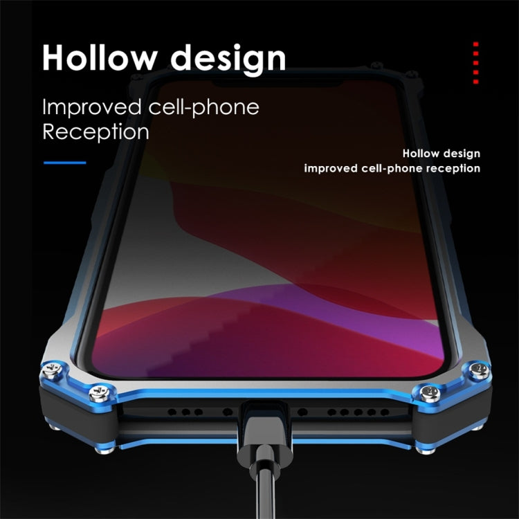 For iPhone 11 R-JUST Shockproof Dustproof Armor Metal Protective Case(Blue) - iPhone 11 Cases by R-JUST | Online Shopping South Africa | PMC Jewellery | Buy Now Pay Later Mobicred