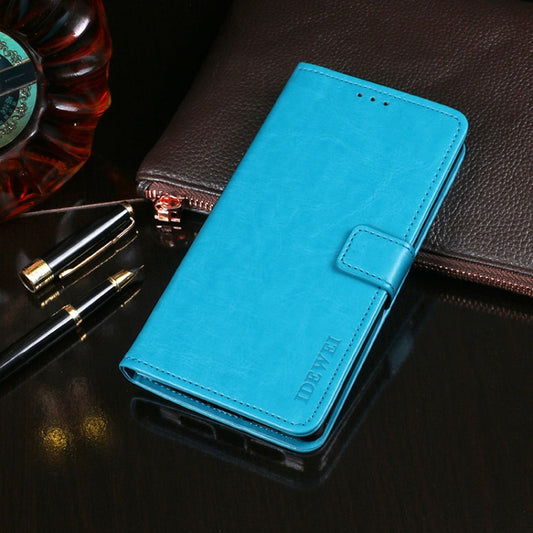 For HTC Desire 21 Pro 5G idewei Crazy Horse Texture Horizontal Flip Leather Case with Holder & Card Slots & Wallet(Sky Blue) - HTC by idewei | Online Shopping South Africa | PMC Jewellery | Buy Now Pay Later Mobicred