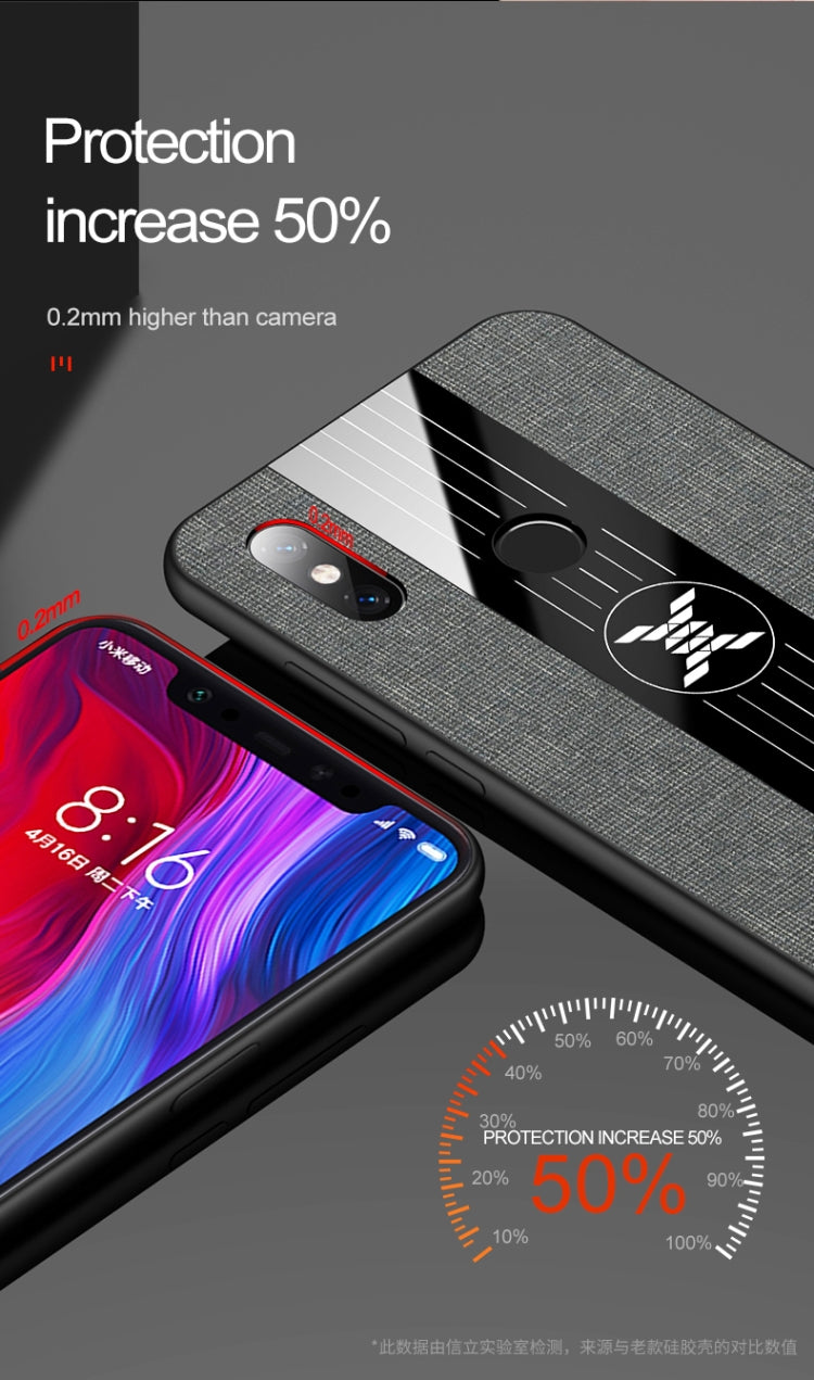 For Xiaomi Mi 8 Lite XINLI Stitching Cloth Texture Shockproof TPU Protective Case(Black) - free shipping - PMC TechLife - Order now!