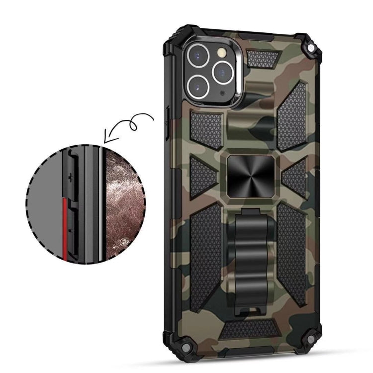 For iPhone 11 Pro Max Camouflage Armor Shockproof TPU + PC Magnetic Protective Case with Holder (Army Green) - iPhone 11 Pro Max Cases by PMC Jewellery | Online Shopping South Africa | PMC Jewellery | Buy Now Pay Later Mobicred