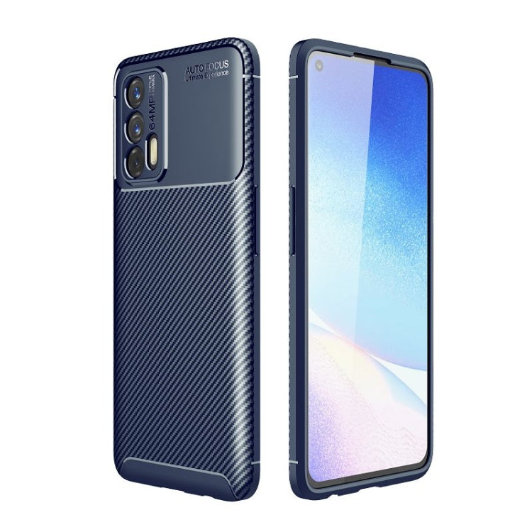 For OPPO Realme GT 5G Carbon Fiber Texture Shockproof TPU Case(Blue) - Realme Cases by PMC Jewellery | Online Shopping South Africa | PMC Jewellery | Buy Now Pay Later Mobicred