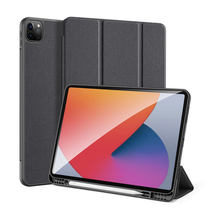 For iPad Pro 12.9 2022 / 2021 / 2020 DUX DUCIS Domo Series Horizontal Flip Magnetic TPU + PU Leather Tablet Case with Three-folding Holder & Pen Slot & Sleep / Wake-up Function(Black) - iPad Pro 12.9 (2022/2021) Cases by DUX DUCIS | Online Shopping South Africa | PMC Jewellery | Buy Now Pay Later Mobicred