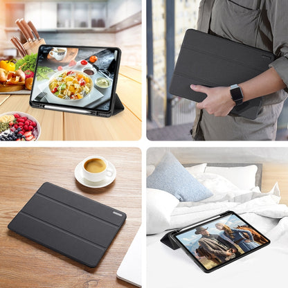 For iPad Pro 12.9 2022 / 2021 / 2020 DUX DUCIS Domo Series Horizontal Flip Magnetic TPU + PU Leather Tablet Case with Three-folding Holder & Pen Slot & Sleep / Wake-up Function(Black) - iPad Pro 12.9 (2022/2021) Cases by DUX DUCIS | Online Shopping South Africa | PMC Jewellery | Buy Now Pay Later Mobicred