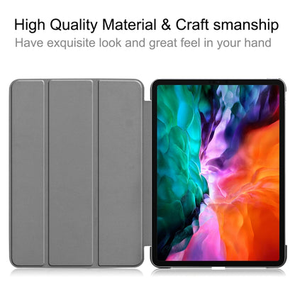 For  iPad Air 13 2024 / Pro 12.9 2022 Custer Texture 3-folding Smart Leather Tablet Case(Dark Green) - iPad Pro 12.9 (2022/2021) Cases by PMC Jewellery | Online Shopping South Africa | PMC Jewellery | Buy Now Pay Later Mobicred