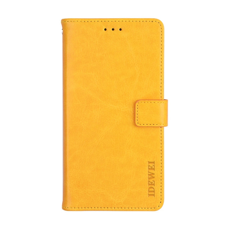 For Meizu 18 idewei Crazy Horse Texture Horizontal Flip Leather Case with Holder & Card Slots & Wallet(Yellow) - Meizu by idewei | Online Shopping South Africa | PMC Jewellery | Buy Now Pay Later Mobicred