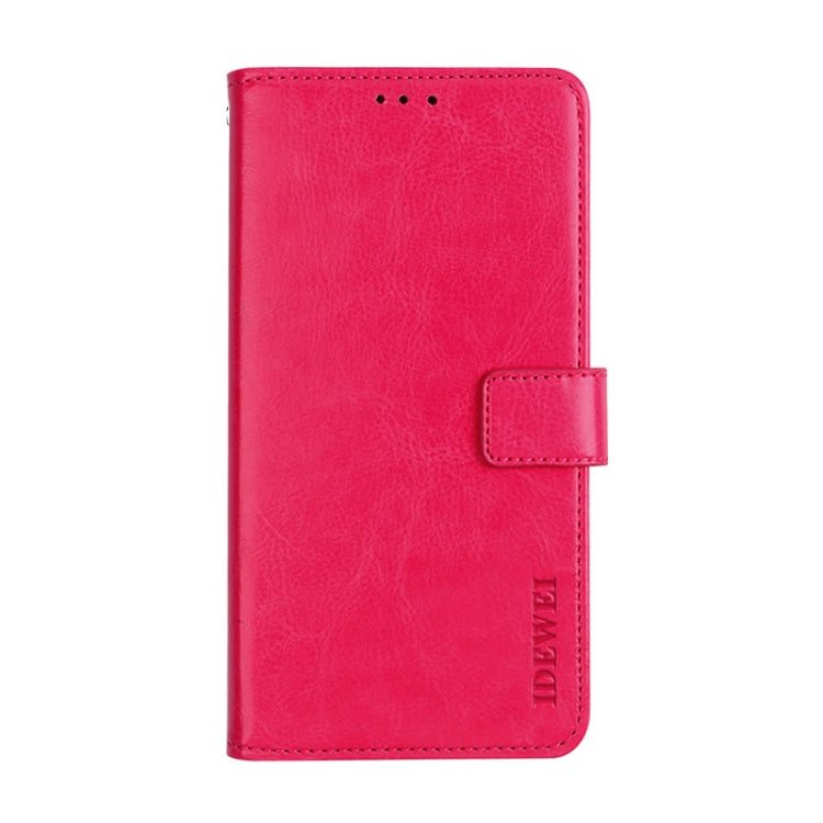 For TCL 10 SE idewei Crazy Horse Texture Horizontal Flip Leather Case with Holder & Card Slots & Wallet(Rose Red) - More Brand by idewei | Online Shopping South Africa | PMC Jewellery | Buy Now Pay Later Mobicred