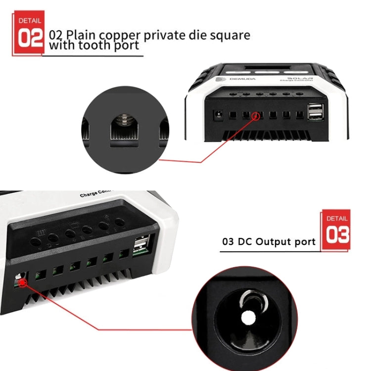 MPPT Solar Controller 12V / 24V / 48V Automatic Identification Charging Controller with Dual USB Output, Model:30A - Others by PMC Jewellery | Online Shopping South Africa | PMC Jewellery