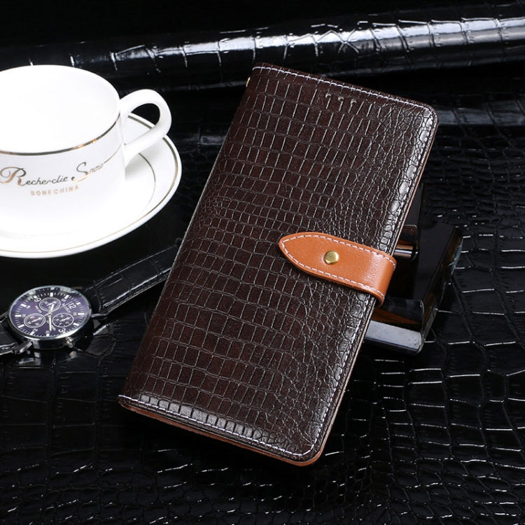 For TCL 20 SE idewei Crocodile Texture Horizontal Flip Leather Case with Holder & Card Slots & Wallet(Dark Brown) - More Brand by idewei | Online Shopping South Africa | PMC Jewellery | Buy Now Pay Later Mobicred