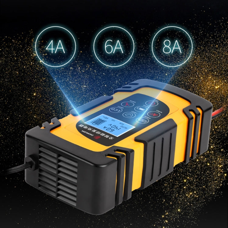 DEMUDA DC-80 Car Battery Charger 12V/24V Intelligent Pulse Repair Type Lead-acid Battery, Plug Type:US Plug(Yellow) - Battery Charger by PMC Jewellery | Online Shopping South Africa | PMC Jewellery | Buy Now Pay Later Mobicred