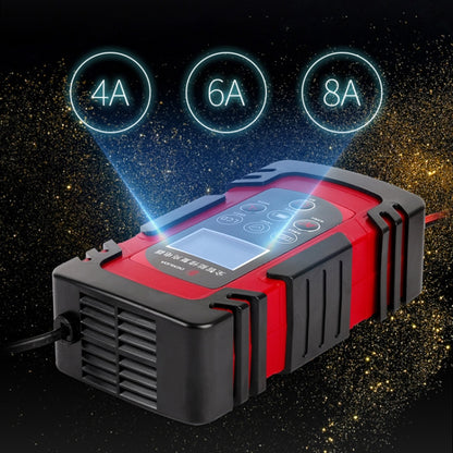 DEMUDA DC-80 Car Battery Charger 12V/24V Intelligent Pulse Repair Type Lead-acid Battery, Plug Type:EU Plug(Red) - Battery Charger by PMC Jewellery | Online Shopping South Africa | PMC Jewellery | Buy Now Pay Later Mobicred