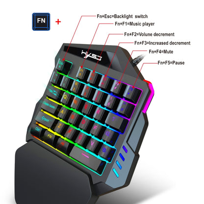 HXSJ P6+V100+A883 Keyboard Mouse Converter + One-handed Keyboard + Gaming Mouse Set - Wired Mice by HXSJ | Online Shopping South Africa | PMC Jewellery | Buy Now Pay Later Mobicred