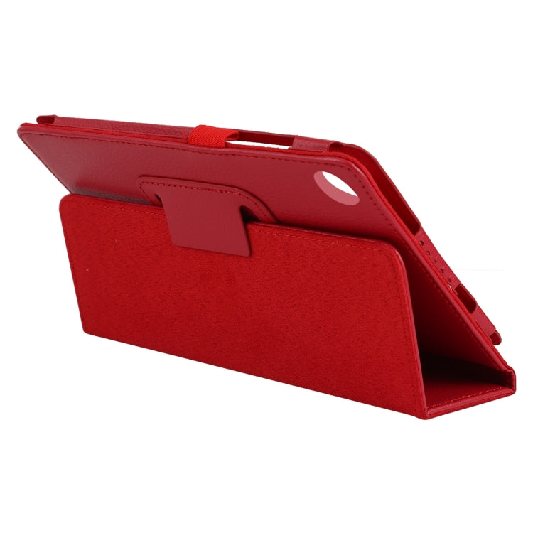 For Lenovo Tab M7 Litchi Texture Solid Color Horizontal Flip Leather Case with Holder & Pen Slot(Red) - Lenovo by PMC TechLife | Online Shopping South Africa | PMC TechLife