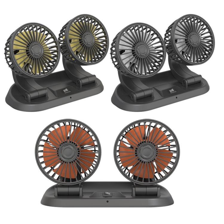 F410 USB 5V Car Dual-head Folding Electric Cooling Fan with Temporary Temporary Parking Card - Heating & Fans by PMC Jewellery | Online Shopping South Africa | PMC Jewellery | Buy Now Pay Later Mobicred