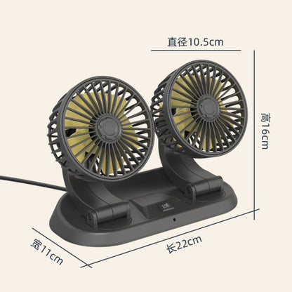 F410 24V Car Dual-head Folding Electric Cooling Fan with Temporary Temporary Parking Card - Heating & Fans by PMC Jewellery | Online Shopping South Africa | PMC Jewellery | Buy Now Pay Later Mobicred