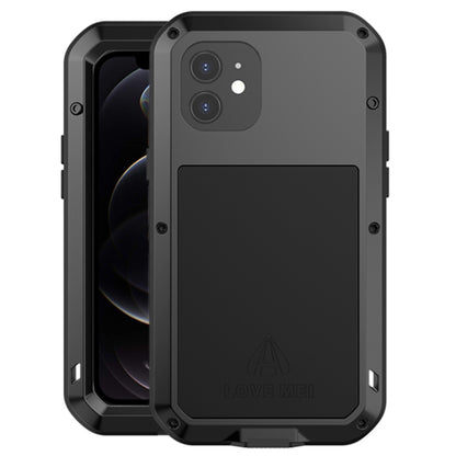 For iPhone 12 LOVE MEI Metal Shockproof Life Waterproof Dustproof Protective Case(Black) - iPhone 12 / 12 Pro Cases by LOVE MEI | Online Shopping South Africa | PMC Jewellery