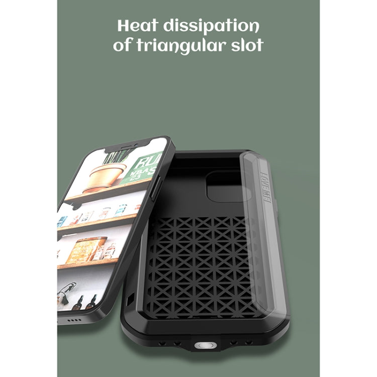 For iPhone 12 LOVE MEI Metal Shockproof Life Waterproof Dustproof Protective Case(Black) - iPhone 12 / 12 Pro Cases by LOVE MEI | Online Shopping South Africa | PMC Jewellery